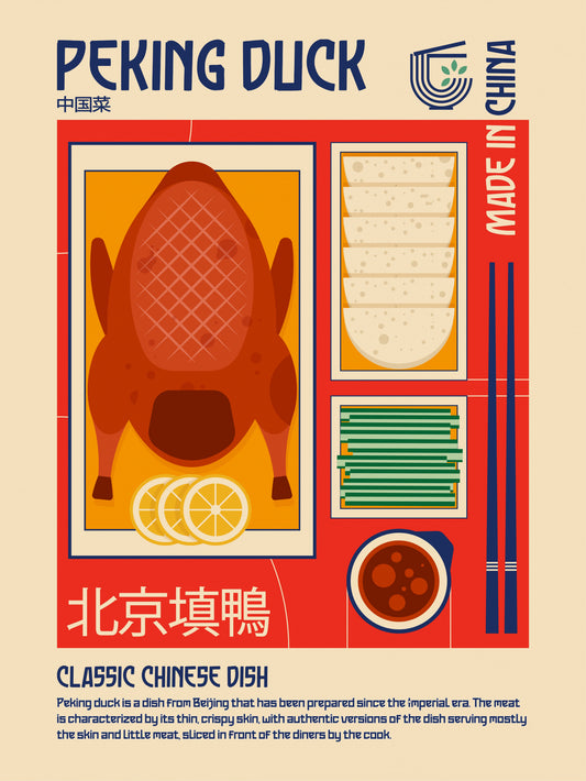Peking Duck Japanese Food Print Poster och Canvastavla