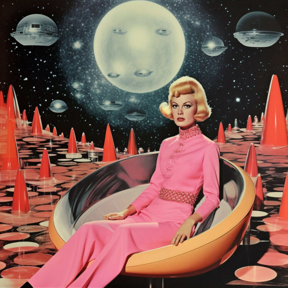 Queen of Space Collage Art Poster och Canvastavla