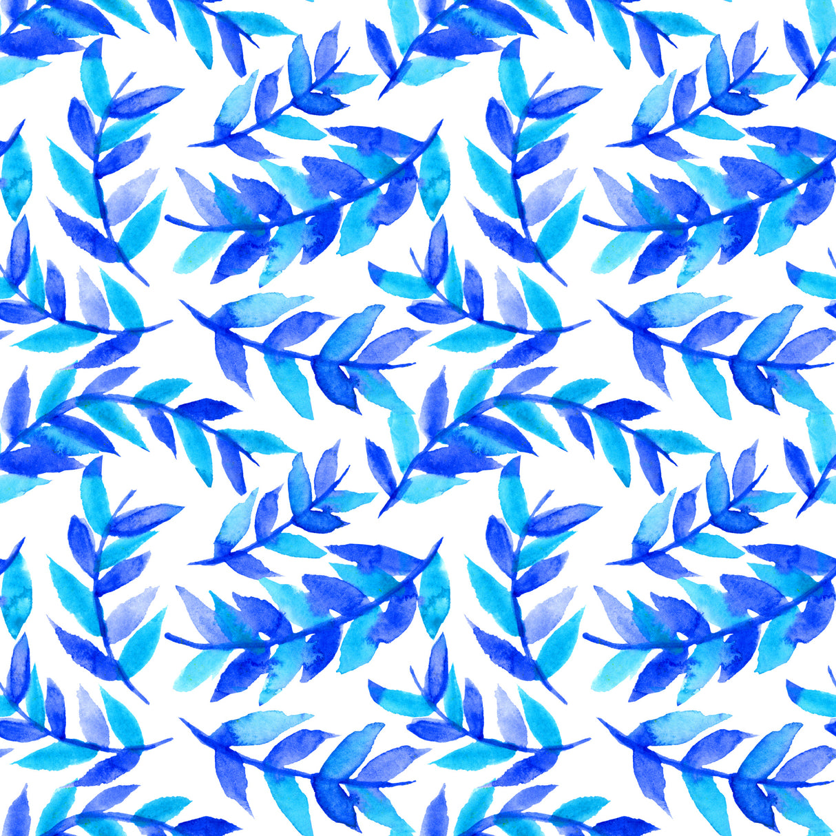 Blue Leaves Curved Poster och Canvastavla