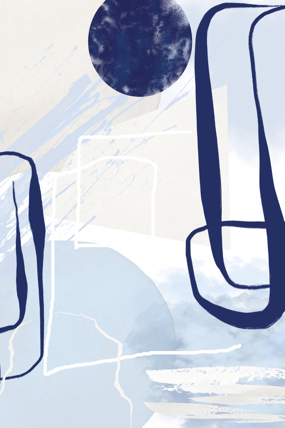 Lines of Blue-3 Poster och Canvastavla