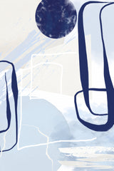 Lines of Blue-3 Kitchen poster eller kökstavla