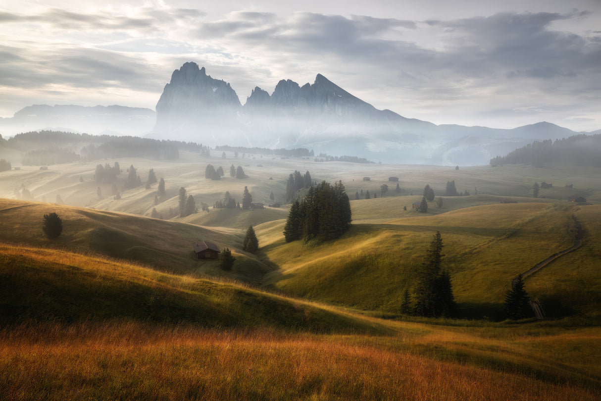 Dolomite plateau at dawn Poster och Canvastavla