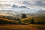 Dolomite plateau at dawn Poster och Canvastavla