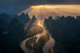 Sunrise from the top of the mountain Poster och Canvastavla