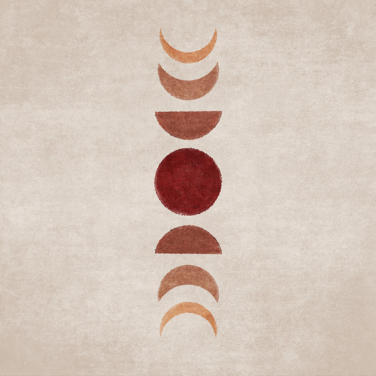 Bej Moon Phases Poster och Canvastavla