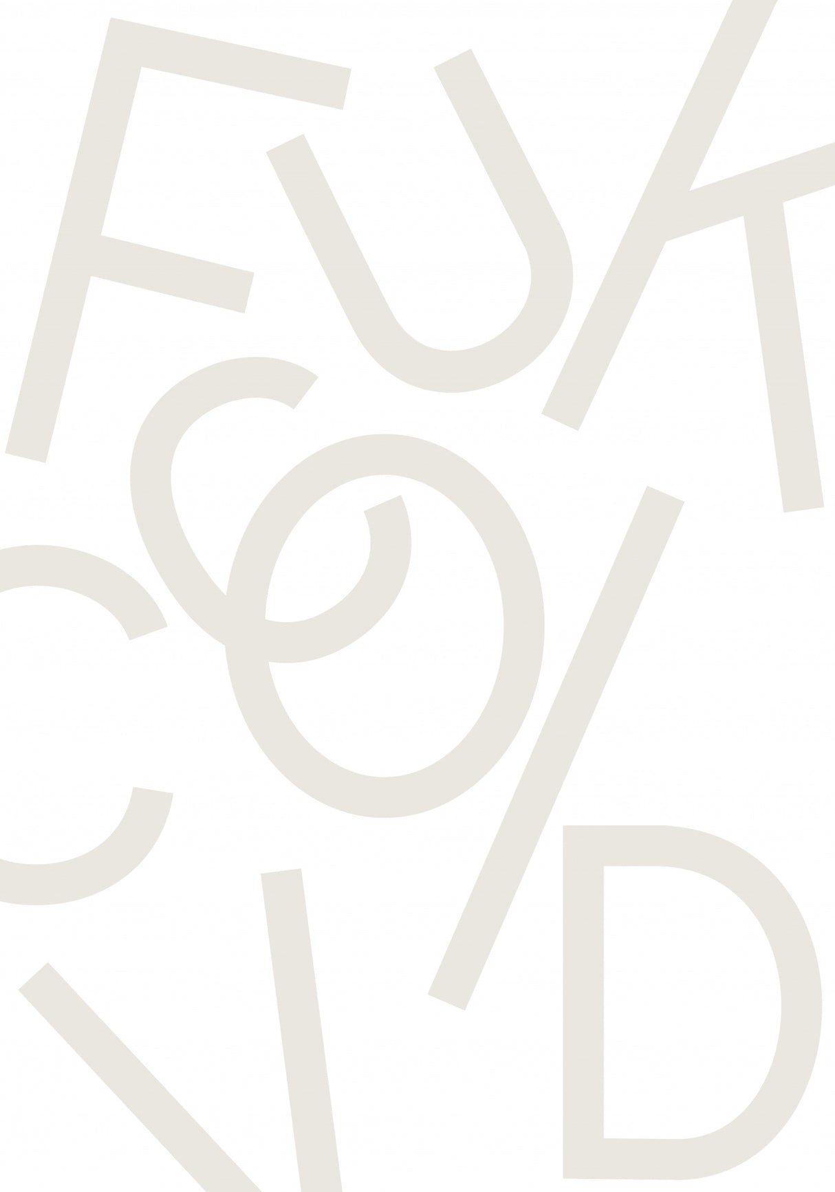 Fuck Covid - Gray Poster och Canvastavla