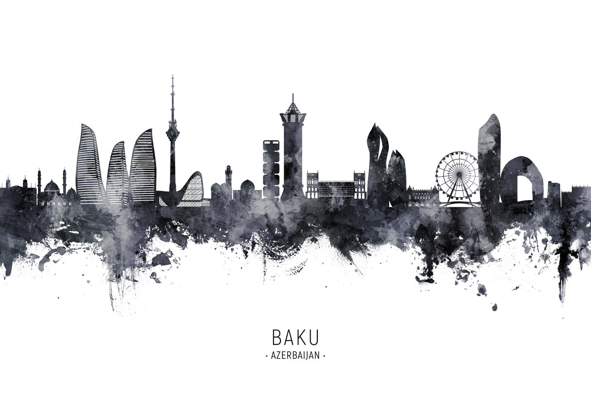 Baku Azerbaijan Skyline Poster och Canvastavla