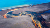 Aerial Serenade of Colorful Creeks Meeting the Sea Poster och Canvastavla