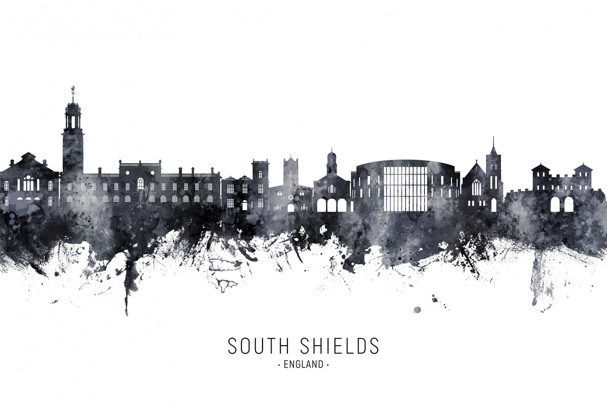 South Shields England Skyline Poster och Canvastavla