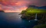 Múlafossur Waterfall Poster och Canvastavla