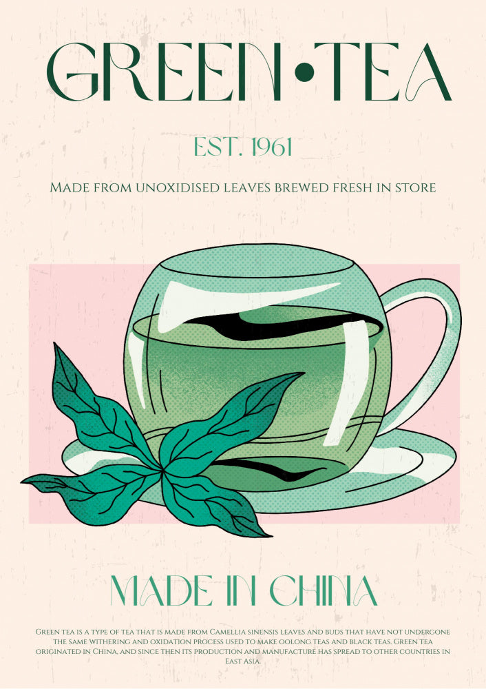 Green Tea No1 Poster Kitchen poster eller kökstavla