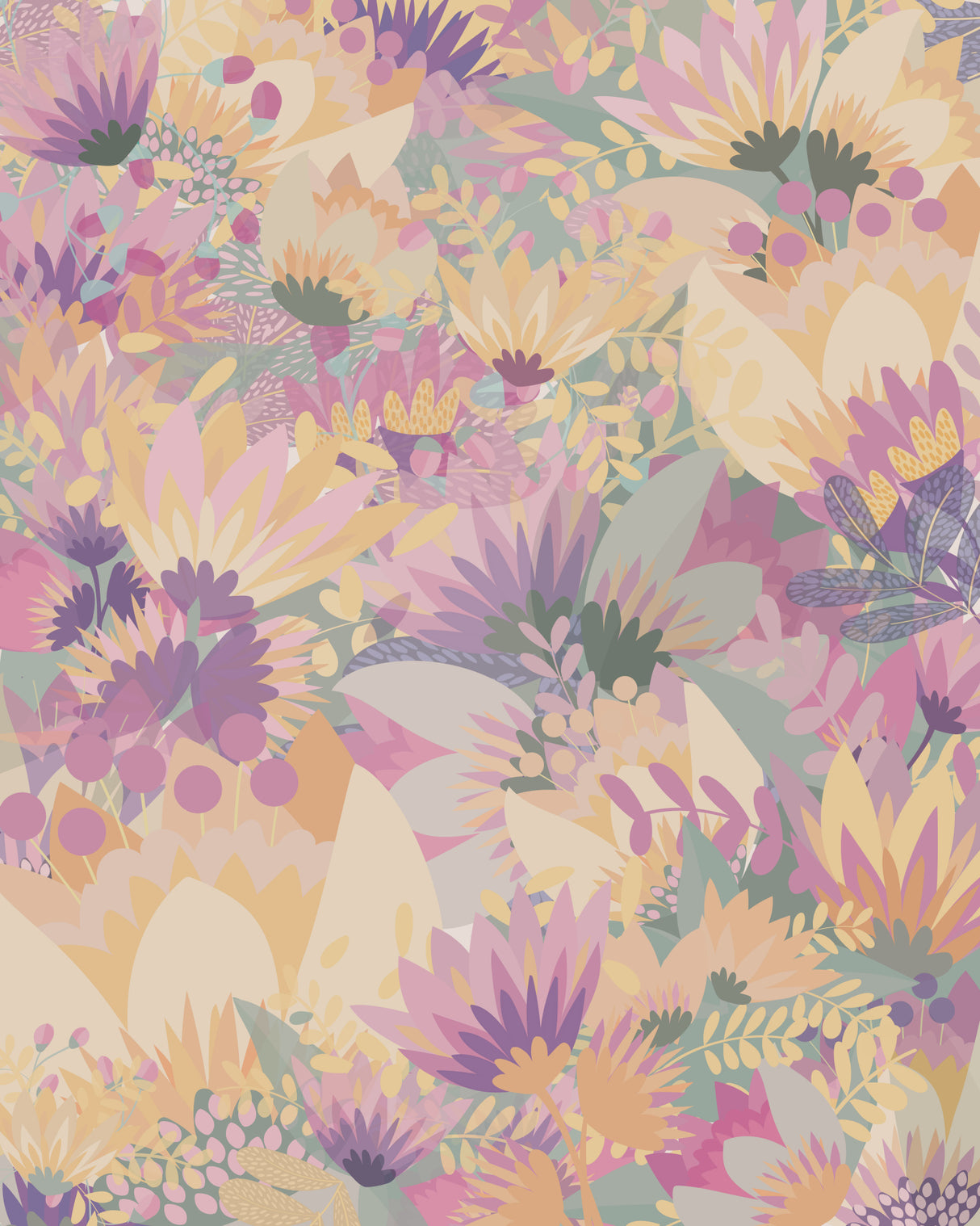 Scandi japandi flowers 1 Poster och Canvastavla