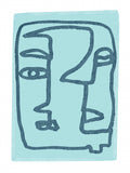 Blue Abstract Faces Poster och Canvastavla