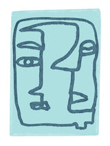 Blue Abstract Faces Poster och Canvastavla