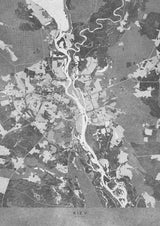 Gray map of Kiev (pre-war) Poster och Canvastavla