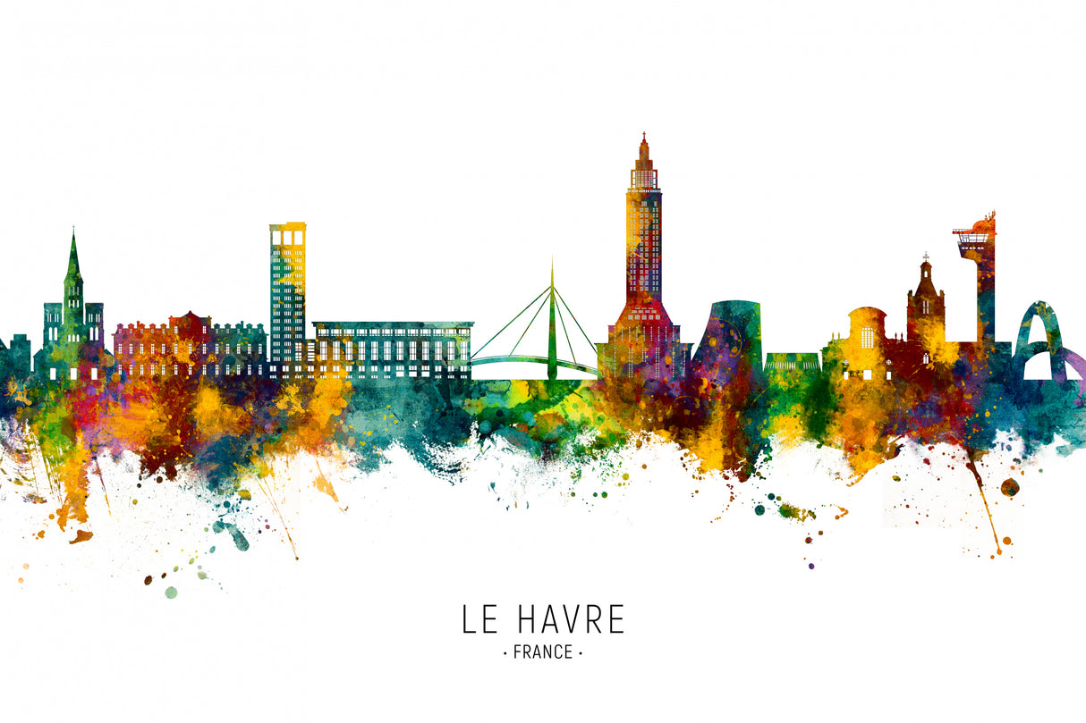 Le Havre France Skyline Poster och Canvastavla