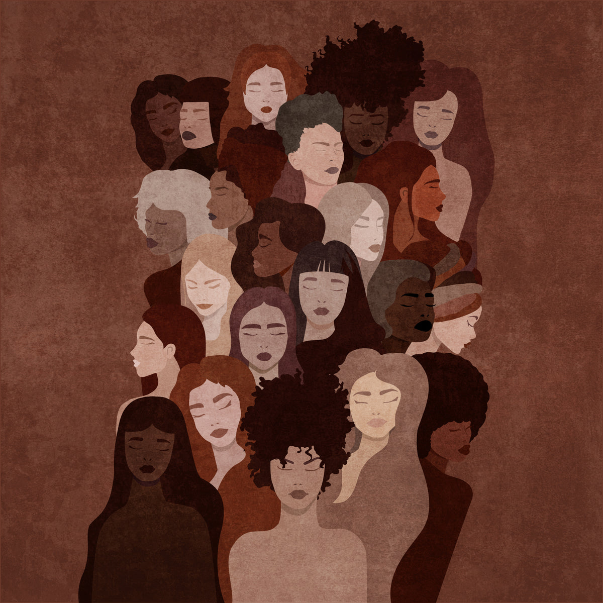 Absctract Terra Womens Faces Poster och Canvastavla