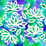 Lotus Flower Blue Green Poster och Canvastavla