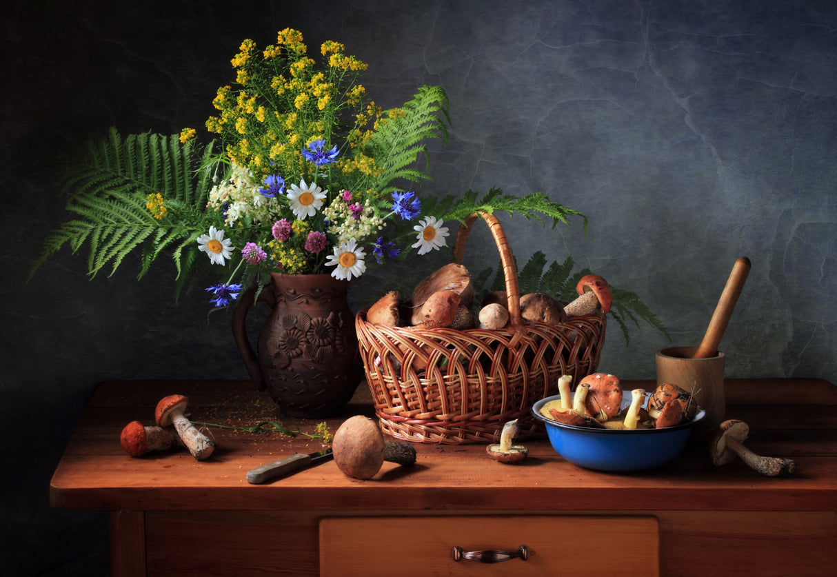 Still life with mushrooms Poster och Canvastavla