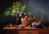 Still life with mushrooms Poster och Canvastavla