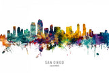 San Diego California Skyline Poster och Canvastavla