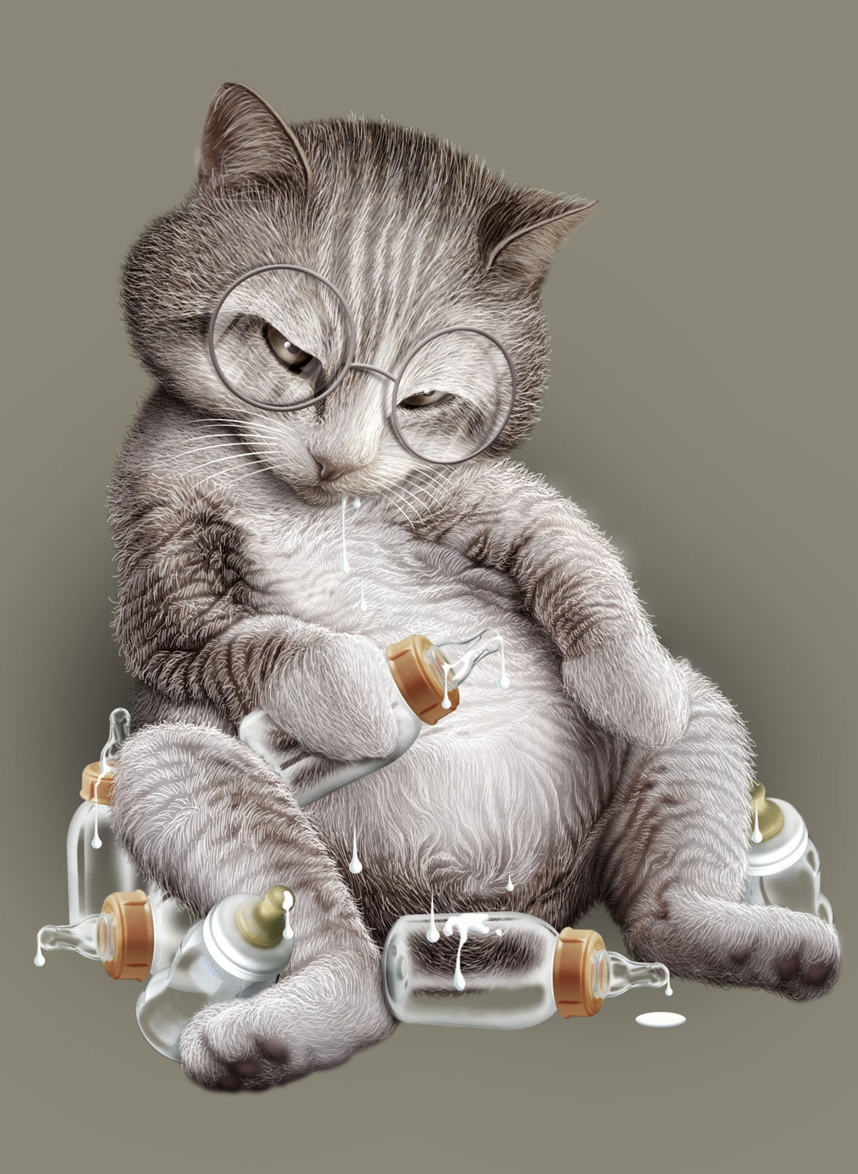 greedy cat Poster och Canvastavla