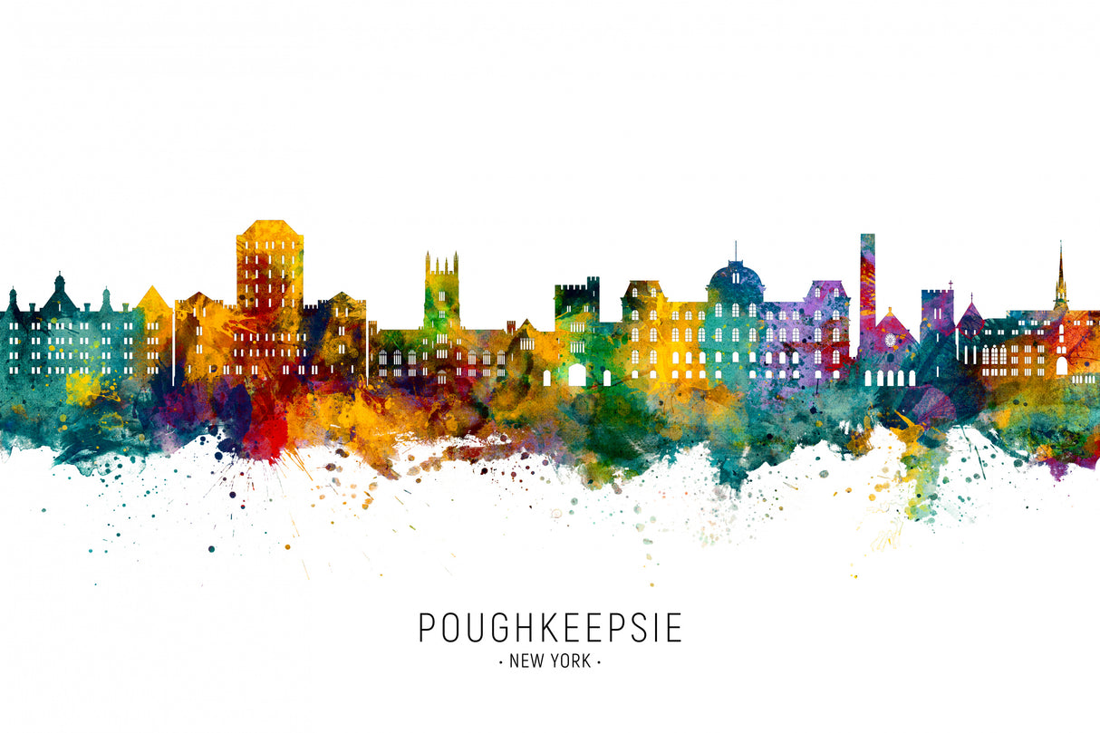 Poughkeepsie New York Skyline Poster och Canvastavla