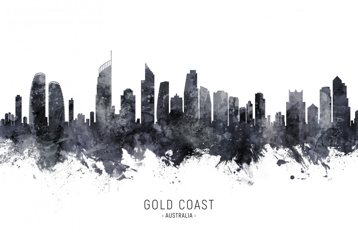 Gold Coast Australia Skyline Poster och Canvastavla