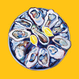 Oysters On a Plate Yellow Poster och Canvastavla