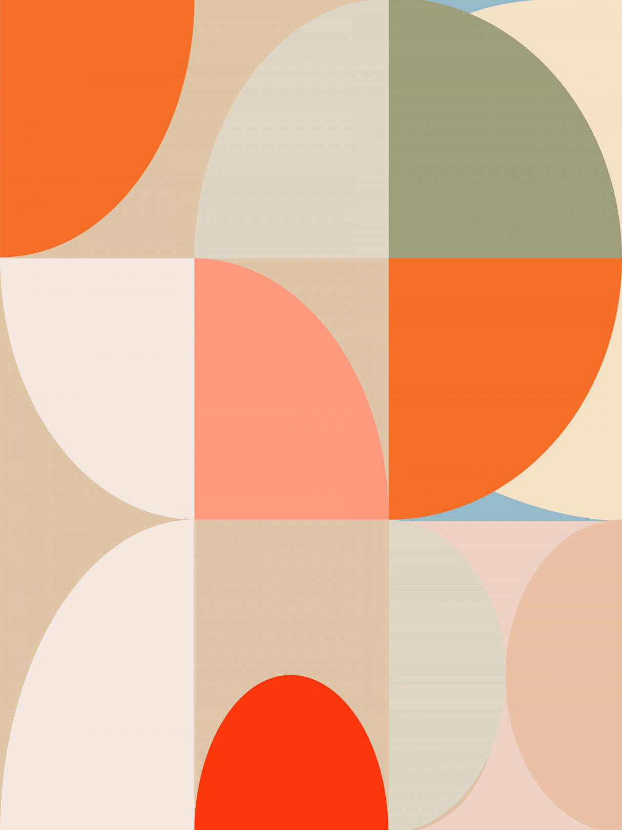 Mid Century Pastel 12 Poster och Canvastavla