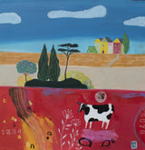 Cow In Field Poster och Canvastavla