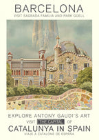 Barcelona print Poster och Canvastavla
