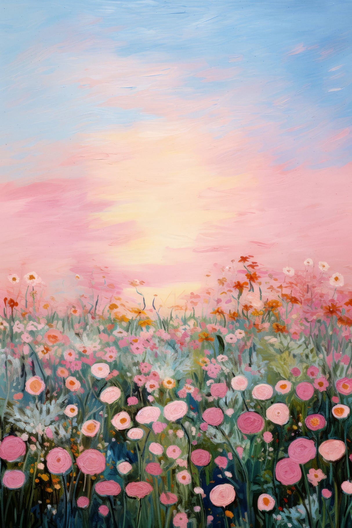 Pink Sunrise Poster och Canvastavla