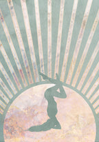 Yoga Boho Sun Rise Green 4 Poster och Canvastavla