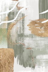 White Lines On Green 1 Poster och Canvastavla