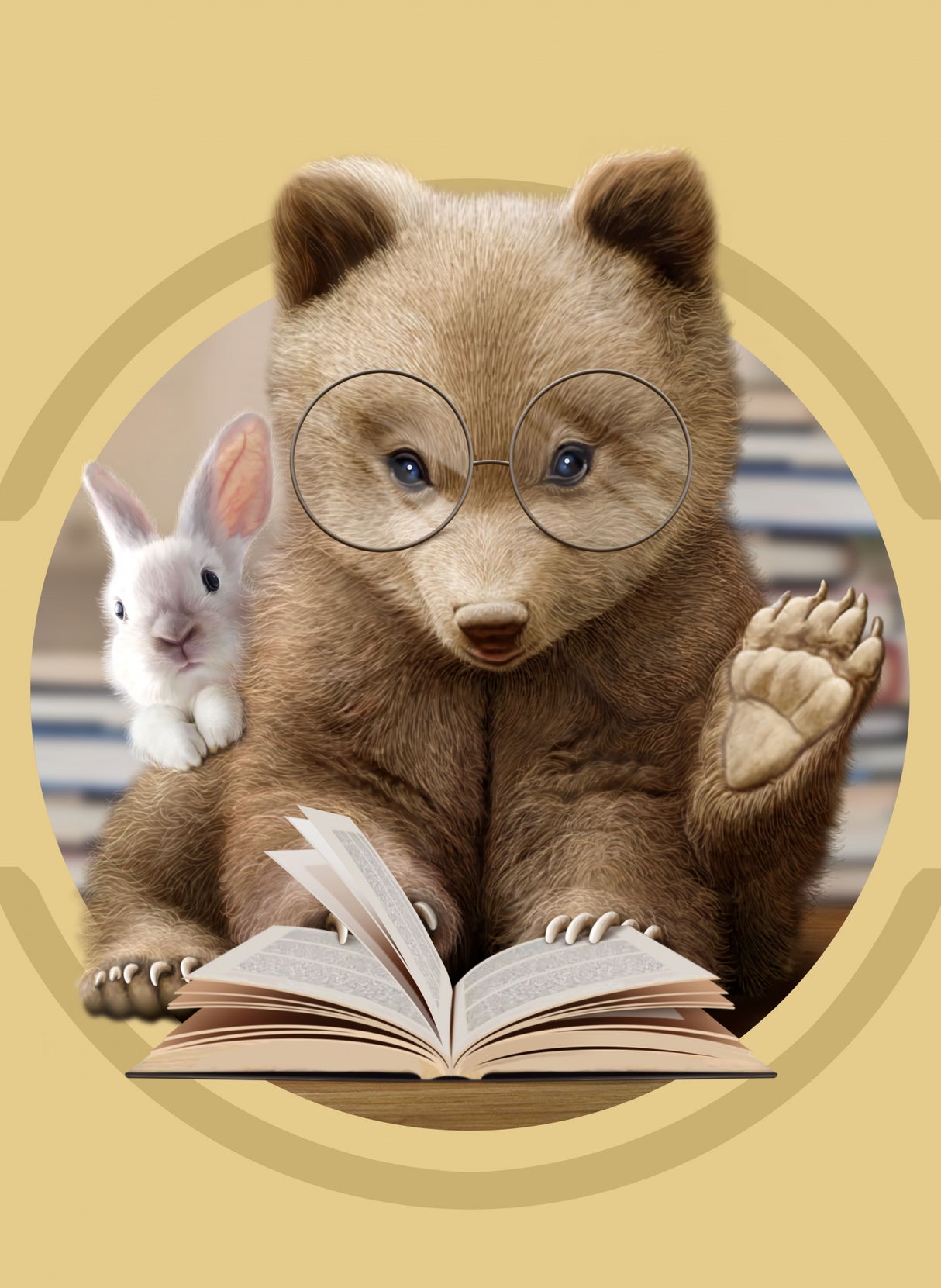 bear sharing knowledge Poster och Canvastavla