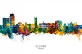 Oldham England Skyline Poster och Canvastavla