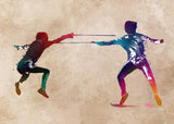 Fencers Sport Art 8 Poster och Canvastavla