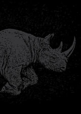 Black Rhino Charging Poster och Canvastavla
