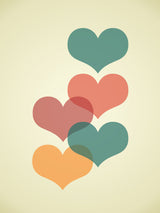 Mid century hearts I Poster och Canvastavla