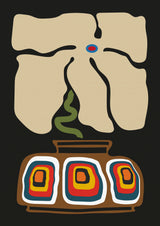 Ukiyo Flower Grey Poster och Canvastavla