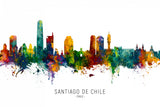 Santiago de Chile Skyline Poster och Canvastavla