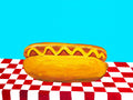 Hot Dog With Mustard Red Check Blue Poster och Canvastavla