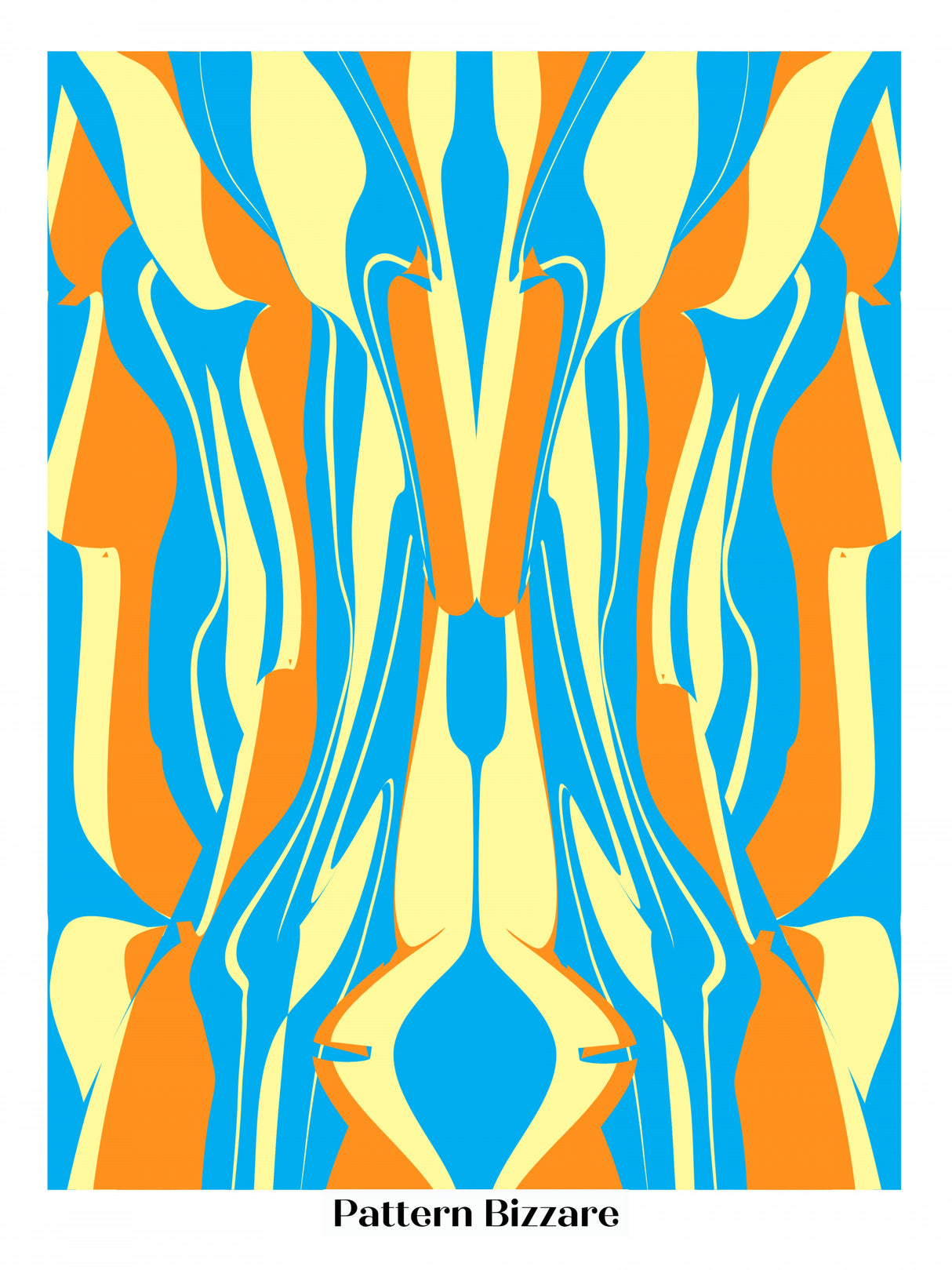 Pattern Bizarre In Bright Blue Poster och Canvastavla