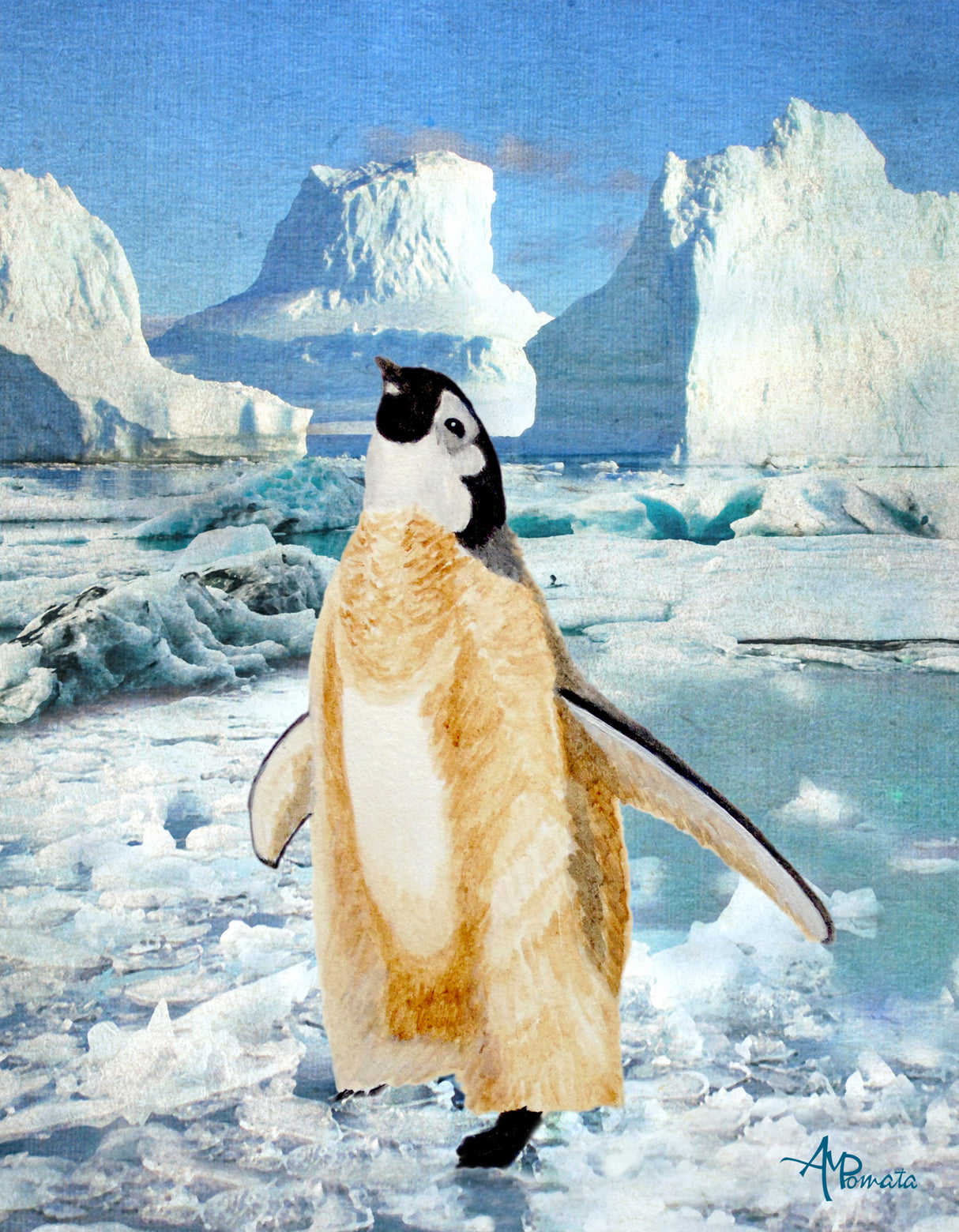 Penguin Chick In the Arctic Poster och Canvastavla