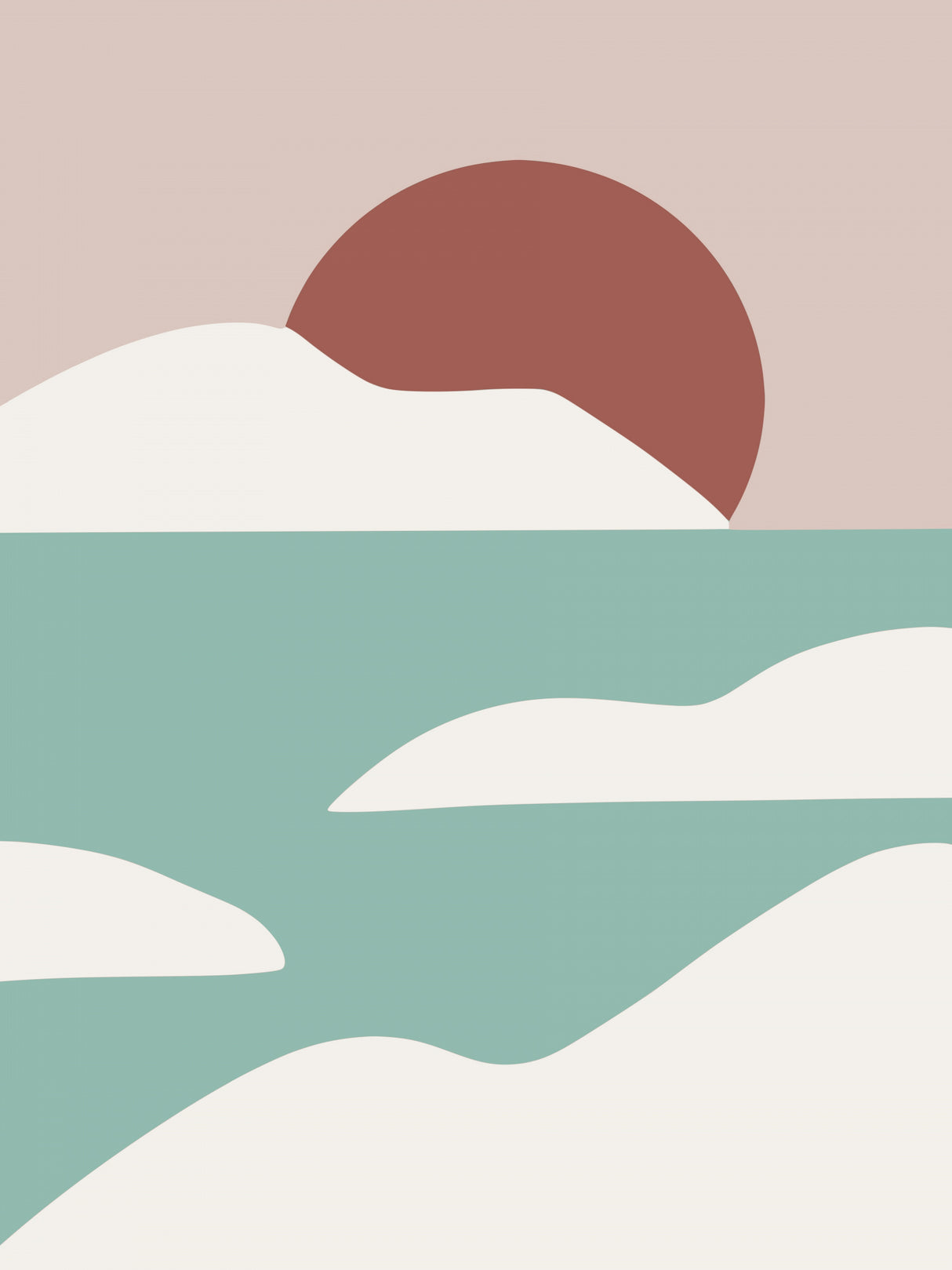 Minimal Snow River Poster och Canvastavla