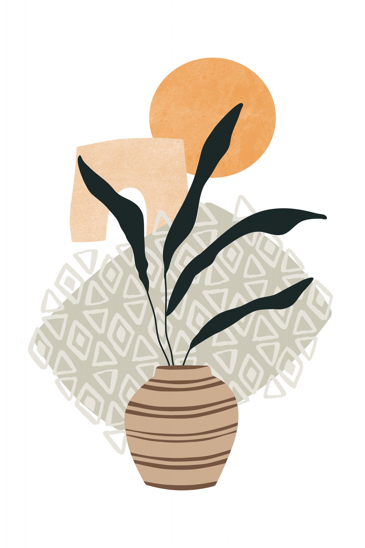 Tropical Villa Color and Shapes 03 Poster och Canvastavla