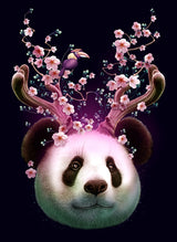 panda horns up Poster och Canvastavla
