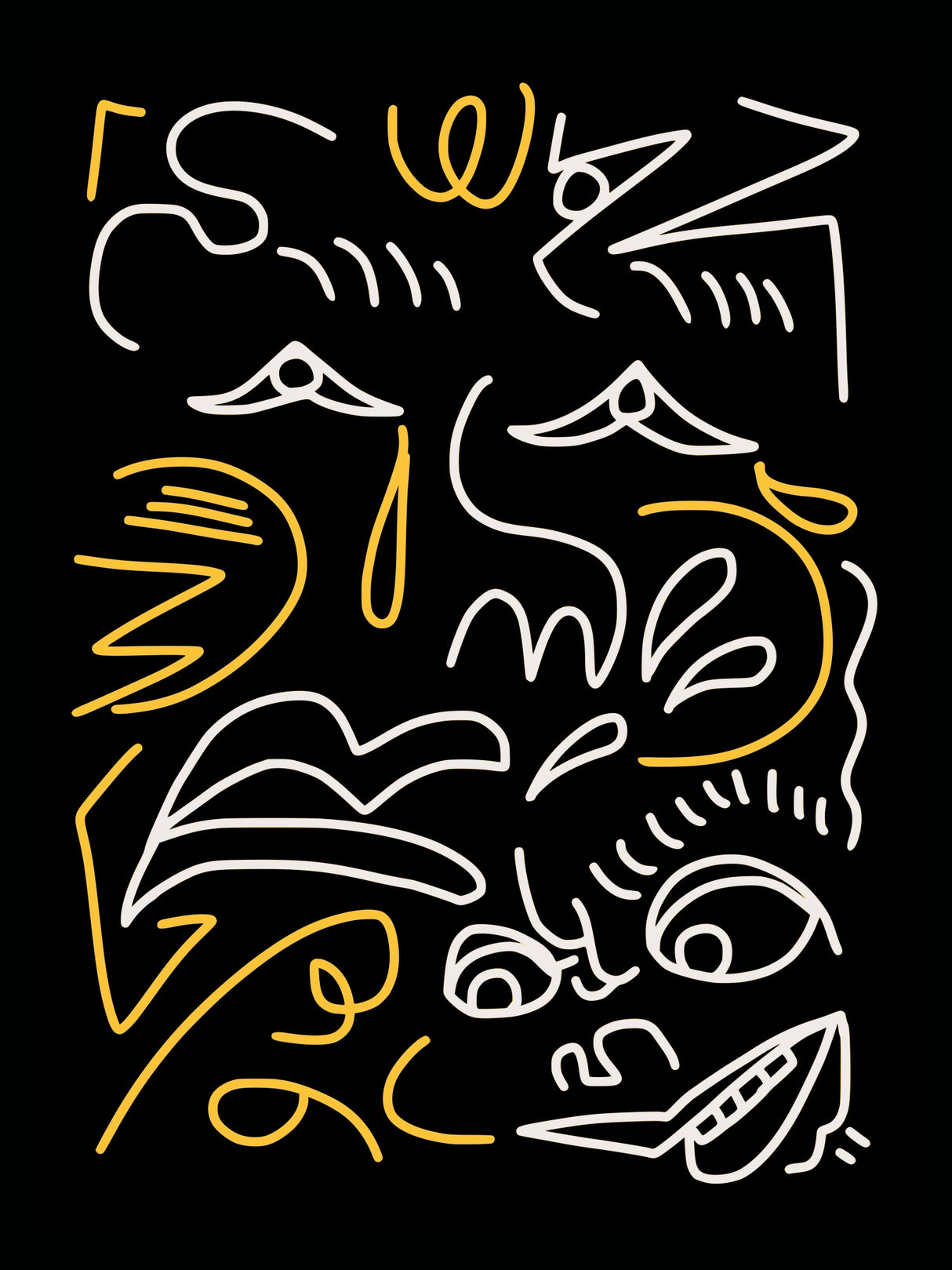 Line Art Portraits and Faces Poster och Canvastavla