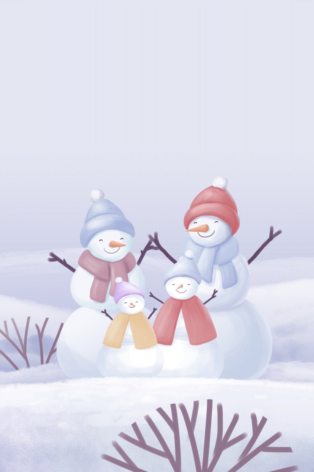 Snowman Family Animated Poster och Canvastavla
